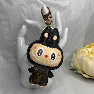 Black and Cream Monster Keychain